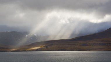 Svalbard. Gronfjorden. clipart