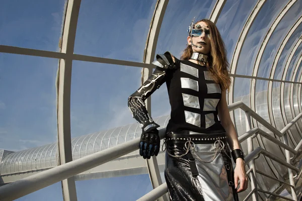 Cyberpunk stijl vrouw — Stockfoto