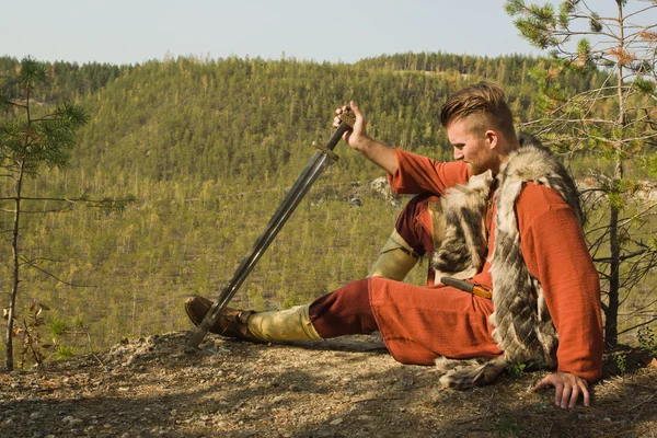 Viking. Σκανδιναβική πολεμιστής — Φωτογραφία Αρχείου