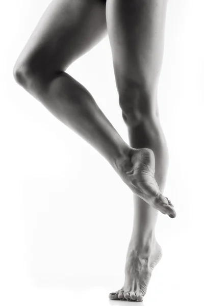 Ballerino gambe sopra bianco — Foto Stock