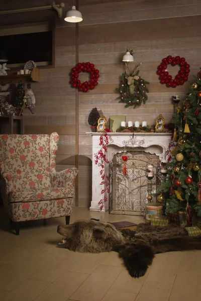 Vánoční dekorace v místnosti — Stock fotografie