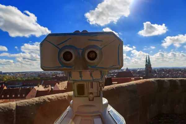 ニュルンベルク城の望遠鏡、都市の眺め — ストック写真