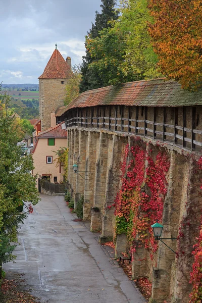 Rothenburg en Tauber castillo de pared y torre —  Fotos de Stock