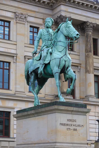 Friedrich Wilhelm riding horse statue in the Braunschweig — Stock Photo, Image