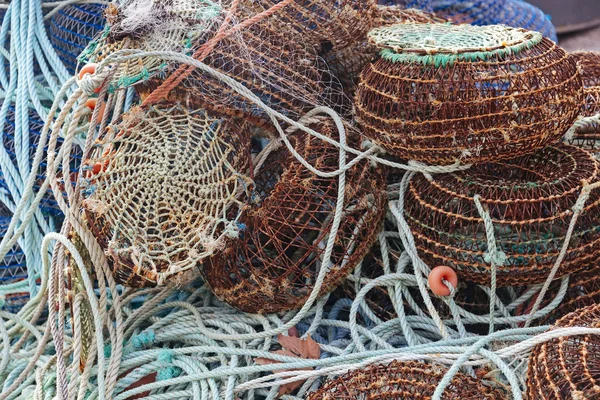 Jaulas netas para la captura de mariscos en Oporto, Portugal —  Fotos de Stock