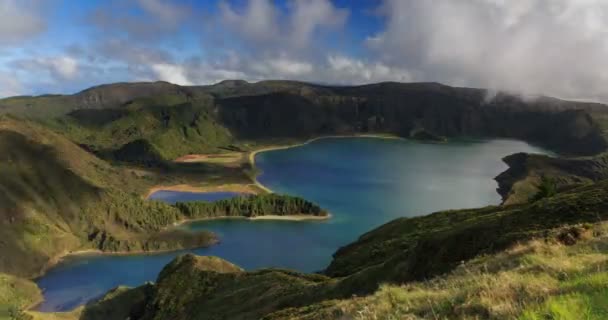 ラゴア フォゴと San Miguel アゾレス島、タイムラプスのグリーン バレー — ストック動画