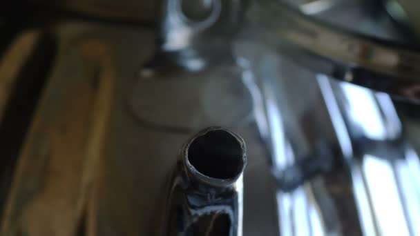 蒸汽从电水壶，特写视图 — 图库视频影像