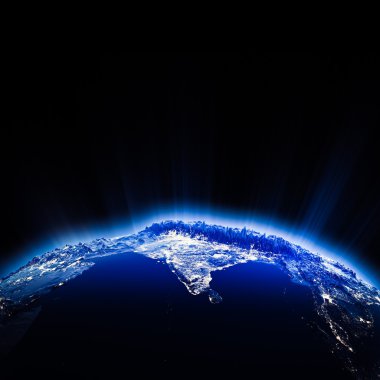 luces de la ciudad de Europa en la noche