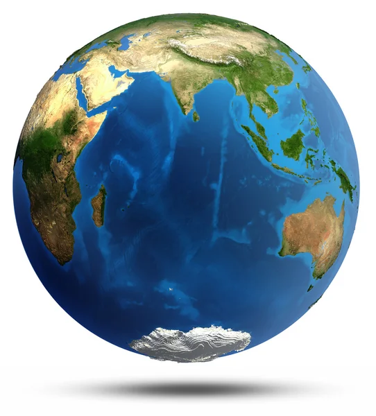 Planet Earth real relief and water — Stock Photo, Image