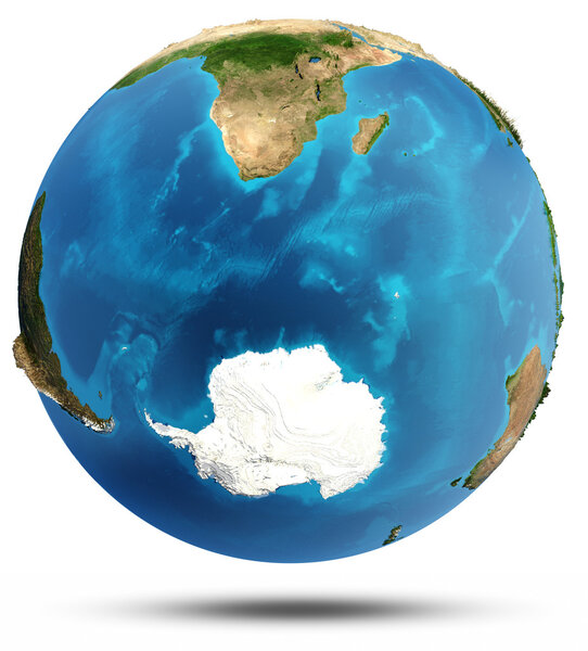 South Ocean real relief and water