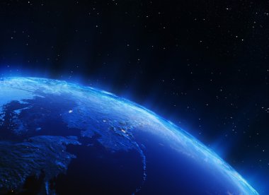 Dünyanın Kuzey şehir ışıkları