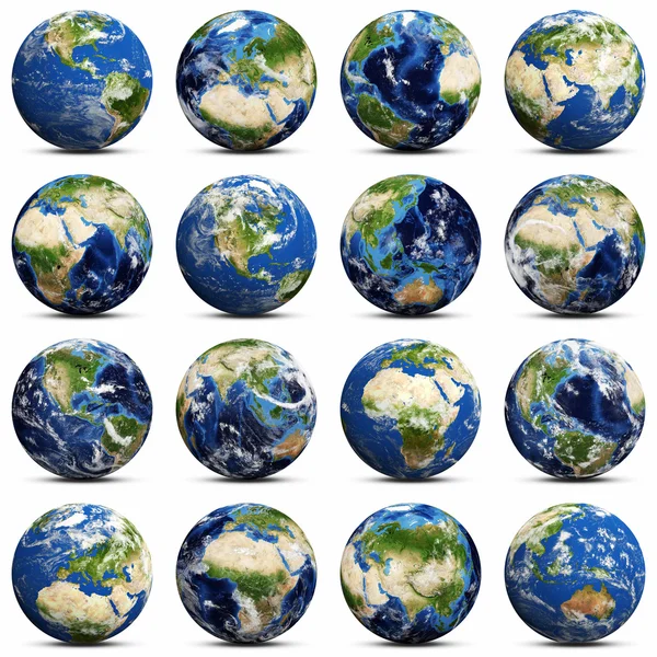 Earth icons set — Stock Photo, Image