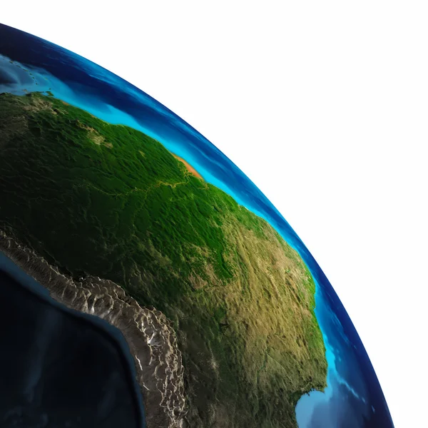 Earth harita beyaz izole — Stok fotoğraf