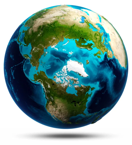Jorden världen vit isolerade — Stockfoto