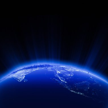 Geceleri güney doğu asya şehir ışıkları