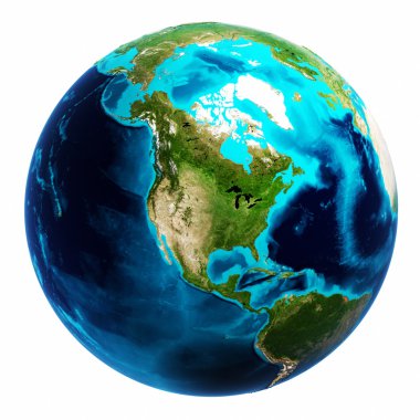 Dünya harita beyaz izole