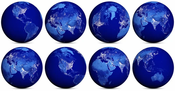 Earth night icons set — Stock Photo, Image