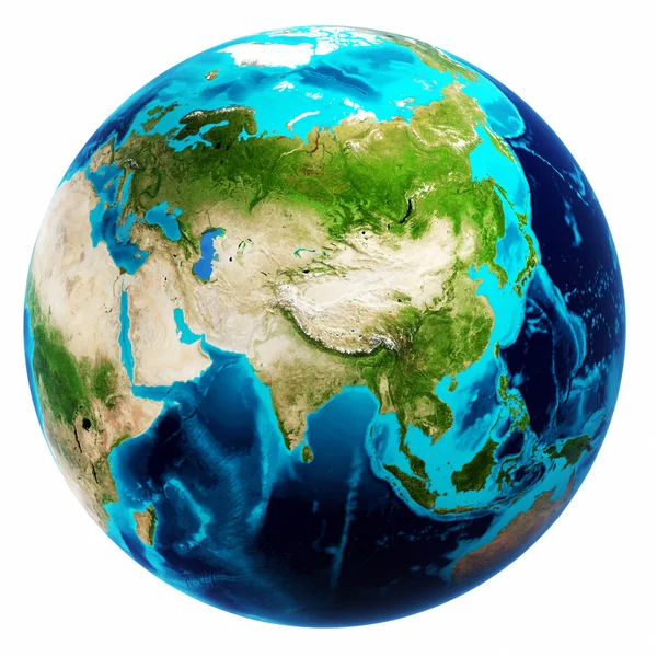 Earth harita beyaz izole — Stok fotoğraf