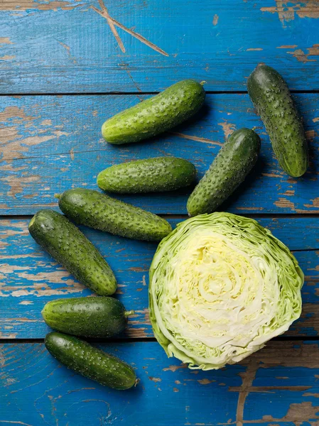 Cabbage and cucumber — Stock Photo, Image