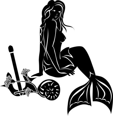 Oturma deniz uzun saçlı kızı