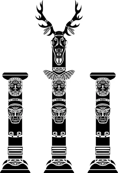 Totem pole with a deer skull Vector Graphics