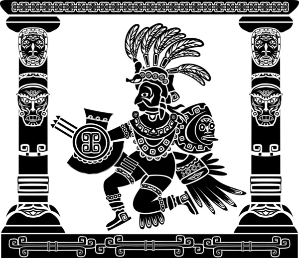 아즈텍 하나님 Quetzalcoatl 로열티 프리 스톡 일러스트레이션