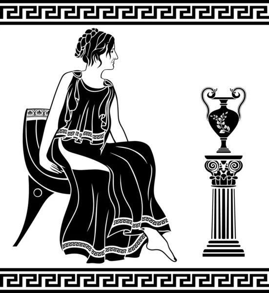 Antik grekisk kvinna — Stock vektor