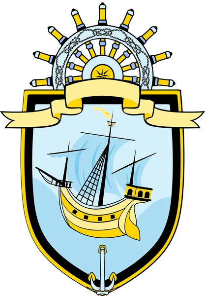 Emblema marinho — Vetor de Stock