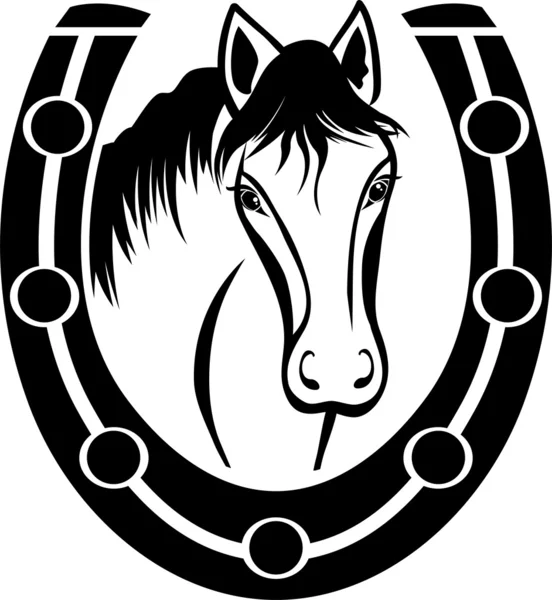 Pferd und Hufeisen — Stockvektor
