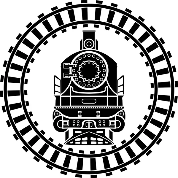 Velha locomotiva a vapor — Vetor de Stock