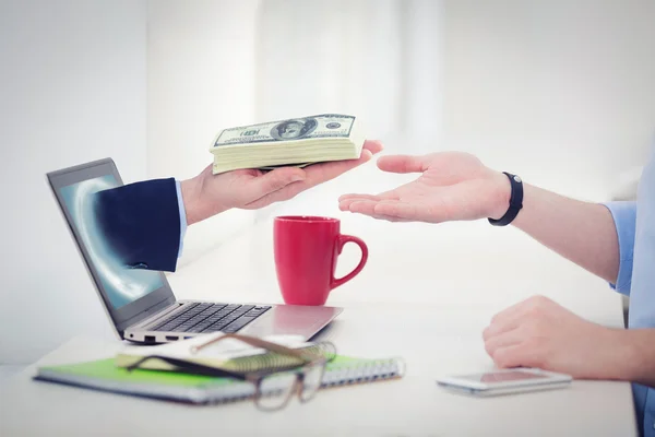 Hand of freelance businessmen — Stock Photo, Image