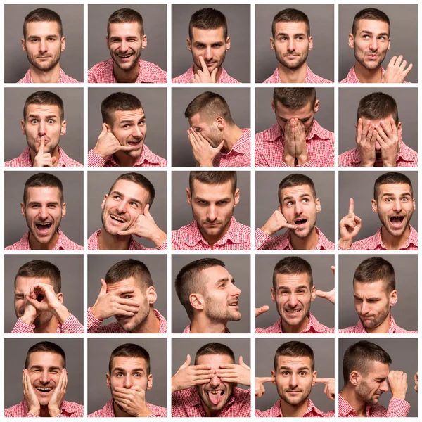 Collage of emotional man Stock Image