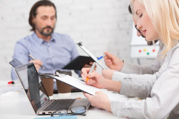 People working at desk — Stock Photo, Image