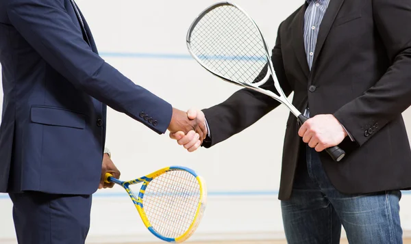 Squash hombres de negocios jugadores — Foto de Stock