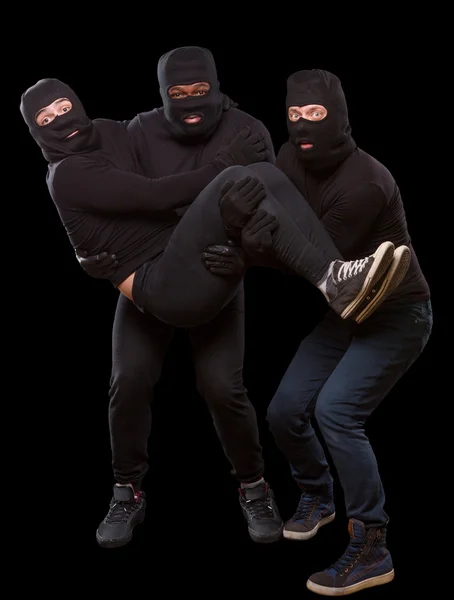 Três homens em balaclavas — Fotografia de Stock