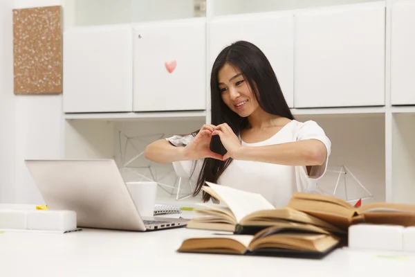 Asian student communicating — Stock Photo, Image