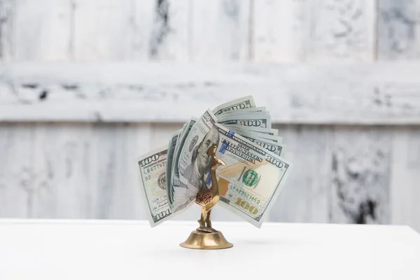 Money bird on table — Stock Photo, Image