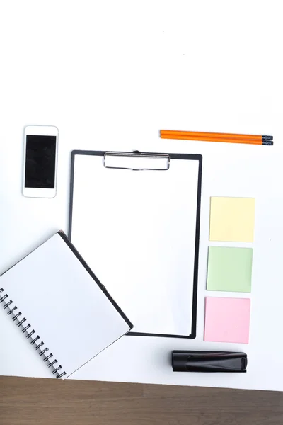 Mix of office supplies and gadgets — Stock Photo, Image