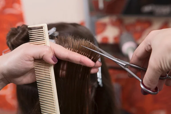 Cabeleireiro corte de cabelo — Fotografia de Stock