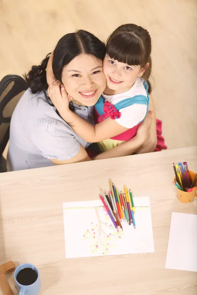 Madre e figlia disegno — Foto Stock