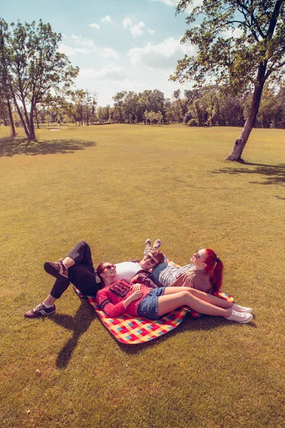 A legjobb barátok, parkban pihen — Stock Fotó