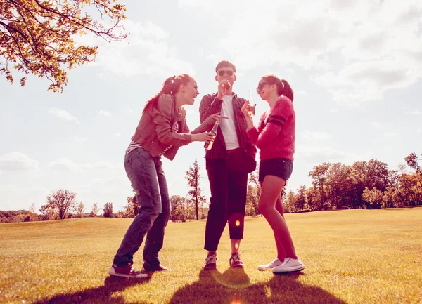 Migliori amici che riposano nel parco — Foto Stock