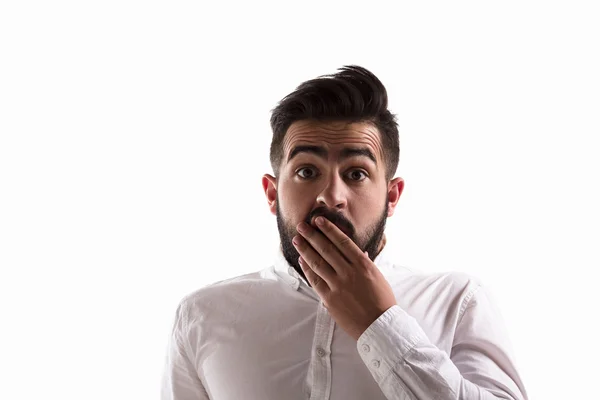 Shocked handsome man — Stock Photo, Image