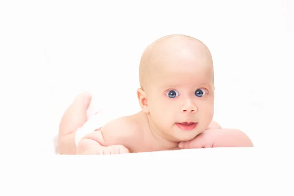 Newborn baby smiling — Stock Photo, Image