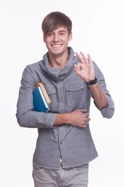 Estudante em branco — Fotografia de Stock