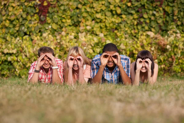 Young happy people outdoor — Stock Photo, Image