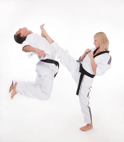 Kick to head in close fight — Stock Photo, Image