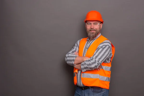 Hipster bearded builder — Stok fotoğraf