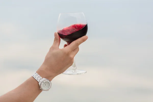 Glass with red wine — Stock Photo, Image