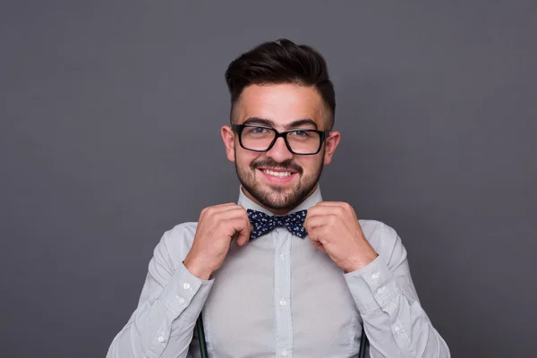 Hipster man in studio — Stockfoto